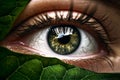 Woman green eye created with ai technology Royalty Free Stock Photo