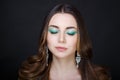 Woman green make up Royalty Free Stock Photo