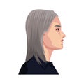 woman grey hair profile