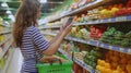 The woman in grocery store. AI generated Royalty Free Stock Photo