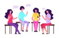 Woman group therapy vector illustration. Female psychoteraphy concept