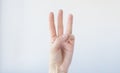 three fingers. On a white isolated background Royalty Free Stock Photo