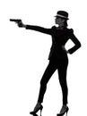 Woman gun gangster killer silhouette Royalty Free Stock Photo