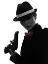 Woman gun gangster killer silhouette Royalty Free Stock Photo