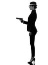 Woman gun gangster killer silhouette Royalty Free Stock Photo