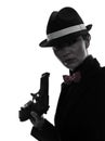Woman gun gangster killer silhouette Royalty Free Stock Photo