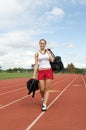 Woman with Gym Bag Royalty Free Stock Photo