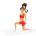 Woman at the gym is doing lunge exercise Royalty Free Stock Photo