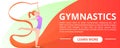 Woman gymnastics concept banner, cartoon style Royalty Free Stock Photo