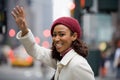 Woman Hailing a Cab