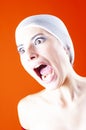 Woman With Hair Covered Screaming Royalty Free Stock Photo