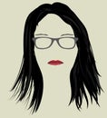 Woman hair and glasses