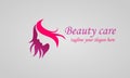 Beauty salon logo. beauty care and hair cut logo design. Royalty Free Stock Photo