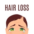 Woman with hair loss problem. Royalty Free Stock Photo