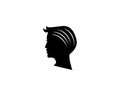 woman hair style icon and symbol silhouette vectors