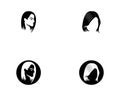 woman hair style icon and symbol silhouette vectors