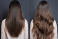 Hair treatment result before and after. Generative Ai