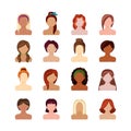 woman hairstyles. different types of short and long hairstyle for female characters. Vector fashion women Royalty Free Stock Photo