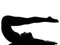 Woman halasana Shoulder Stand yoga pose