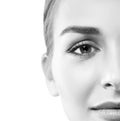 Woman half-face black and white Royalty Free Stock Photo