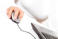 Woman hand with computer mouse Royalty Free Stock Photo