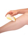 Woman hand with epilator