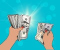 Woman hand giving money Royalty Free Stock Photo