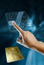 Woman hand with a gold credit card Royalty Free Stock Photo