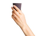 Woman hand holding coffee paper drinking cup Royalty Free Stock Photo