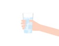 Woman hand holding glass of water