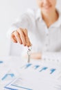 Woman hand holding house keys Royalty Free Stock Photo