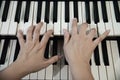 Woman hand play electone keyboard