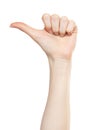 Woman hand pointing left Royalty Free Stock Photo