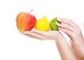 Woman hand with red apple fruits isolated Royalty Free Stock Photo