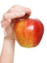 Woman hand with red apple isolated Royalty Free Stock Photo