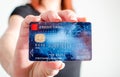 Woman hand showing credit card Royalty Free Stock Photo