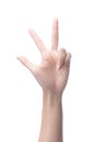 Woman hand showing Three fingers,number 3 Royalty Free Stock Photo