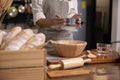 Woman Hand Sifting Bread Flour