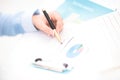 Woman hand signing a contract Royalty Free Stock Photo