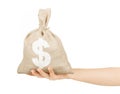 Woman hand with small bag Royalty Free Stock Photo