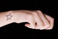 Woman hand with star tatoo