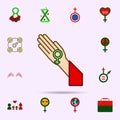 Woman hand, woman symbol, feminism color icon. Universal set of 8 march for website design and development, app development