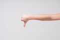 Woman hand with thumb up on white background Royalty Free Stock Photo