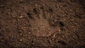 Woman hand trace on a ground