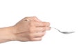 Woman hand using a spoon Royalty Free Stock Photo