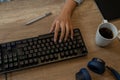 woman hand working with computer keyboard Royalty Free Stock Photo