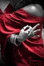 Woman hand in yoga symbolic gesture mudra