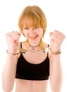 Woman in handcuffs Royalty Free Stock Photo