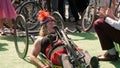 Woman on handcycle at Lady on Bike parade
