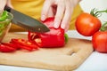 Woman hands cooking